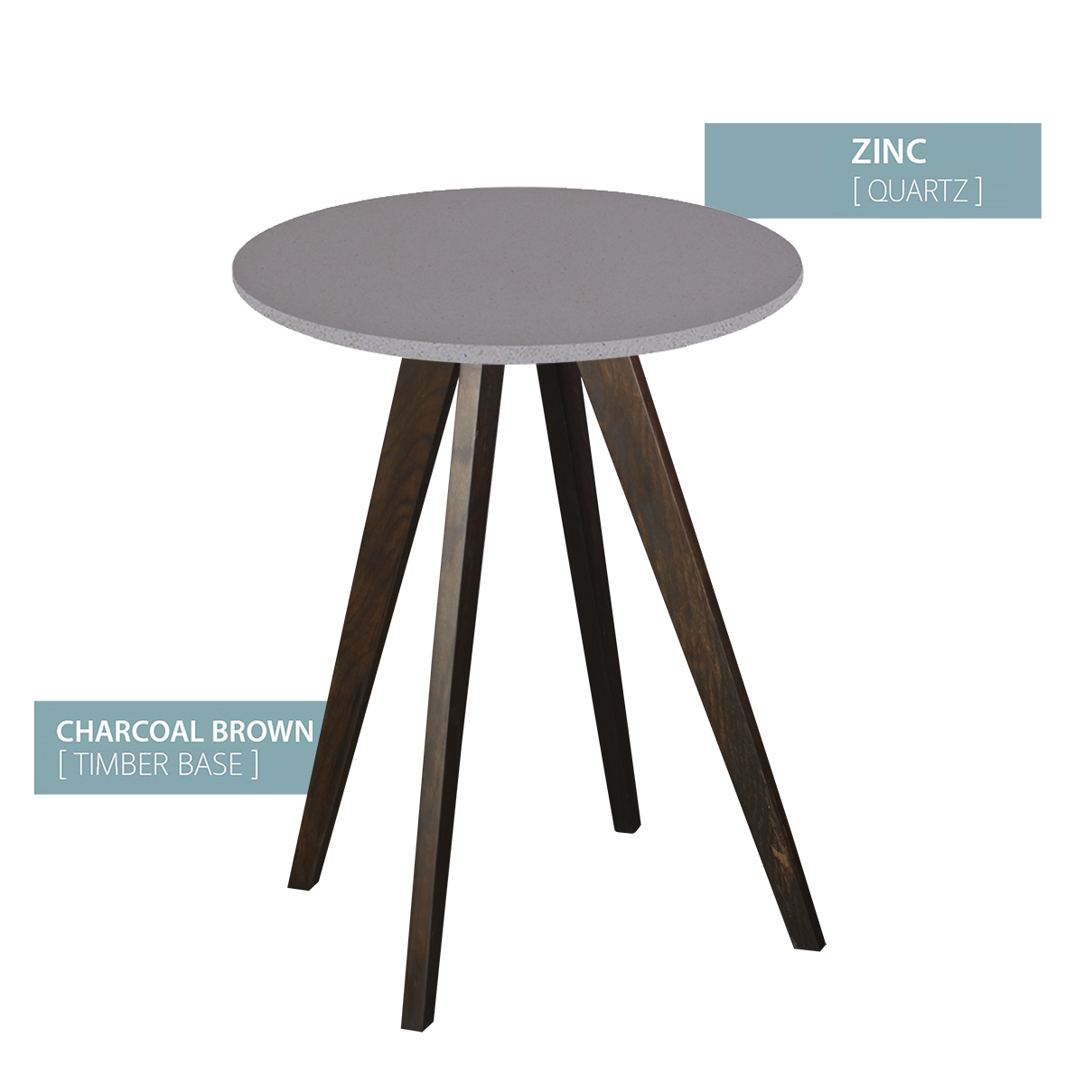 CAFE TABLE CHARCOAL BASE ZINC AMS Surfaces