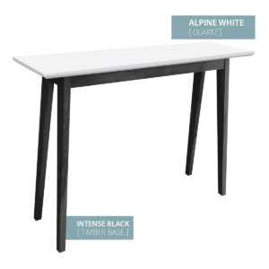 CONSOLE TABLE BLACK BASE (ALPINE WHITE)
