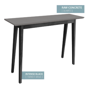 CONSOLE TABLE BLACK BASE (RAW CONCRETE)