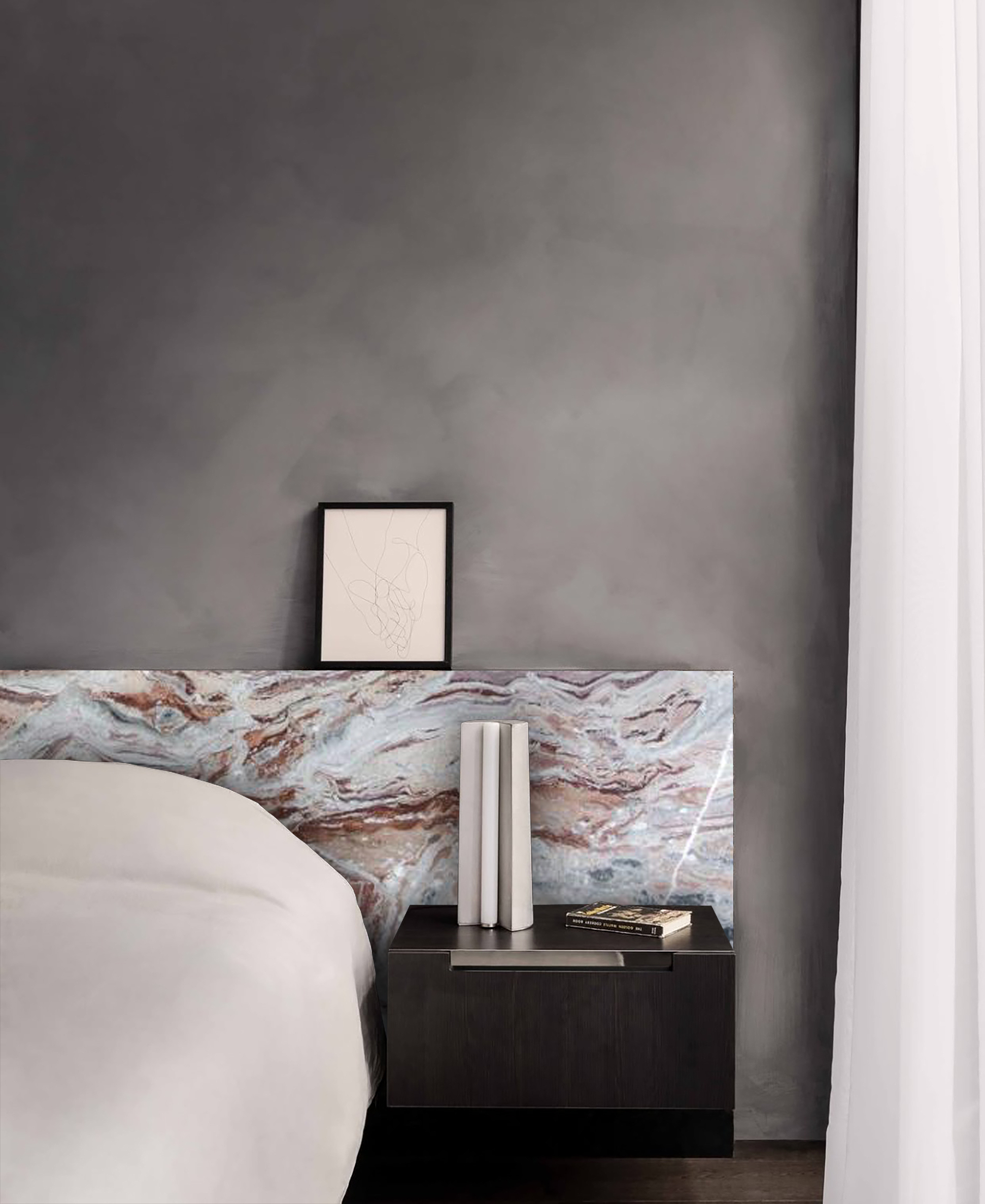 Rosso Orobico Marble bead head