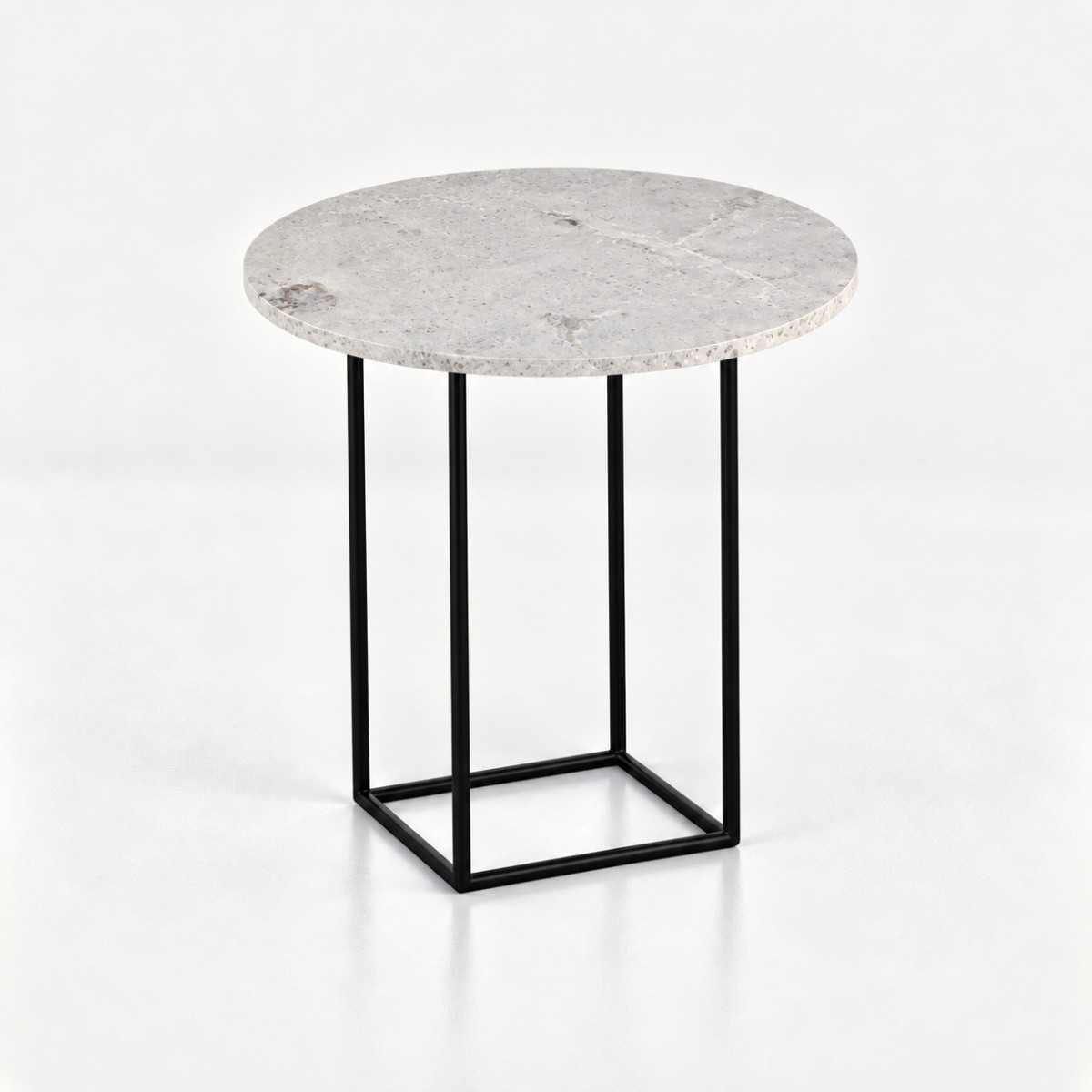 Side Table ST2 Black Steel Base – Blanco Drift