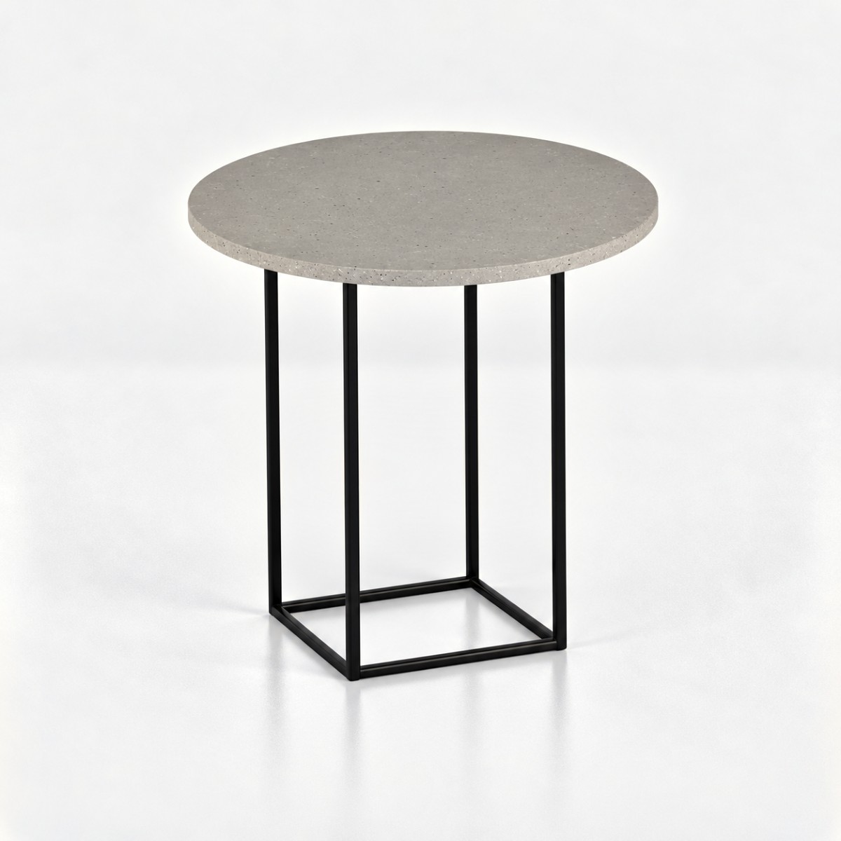 Side Table ST2 Black Steel Base – Raw Concrete