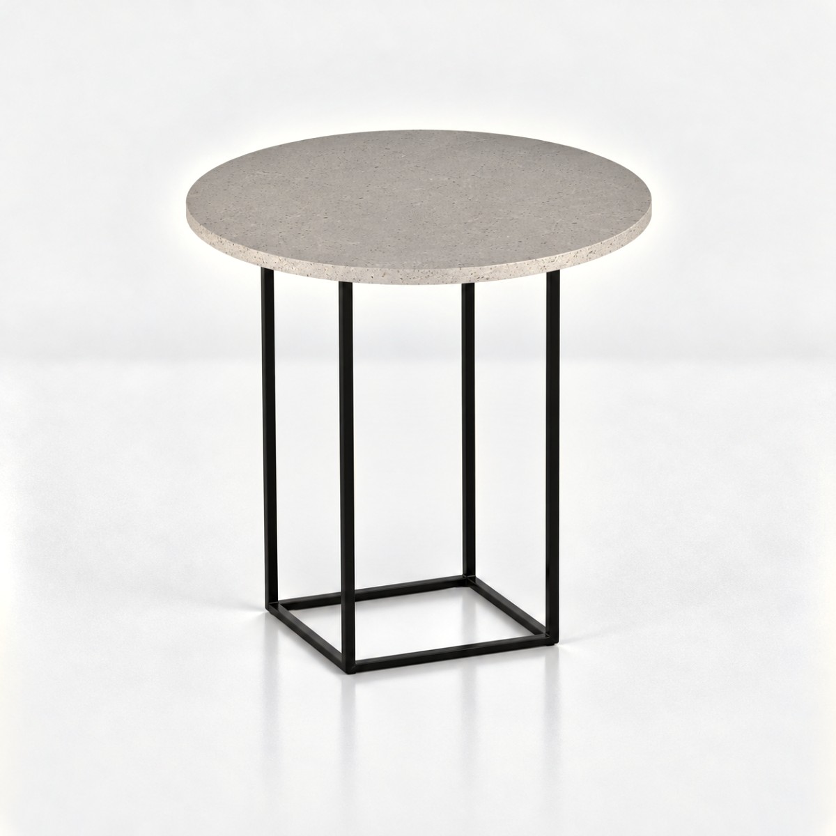 Side Table ST2 Black Steel Base – Zinc
