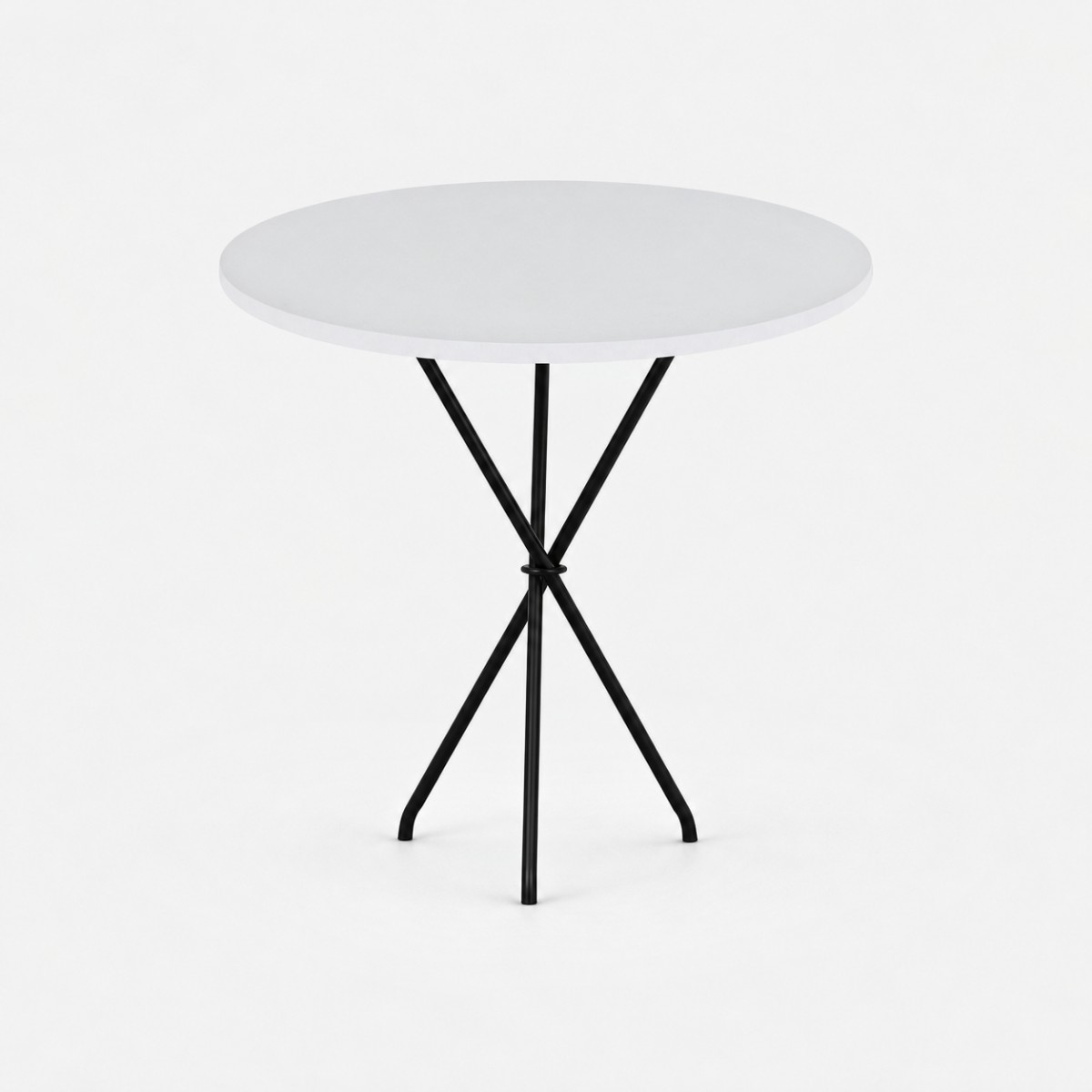 Side Table ST3 Black Steel Base – Alpine White