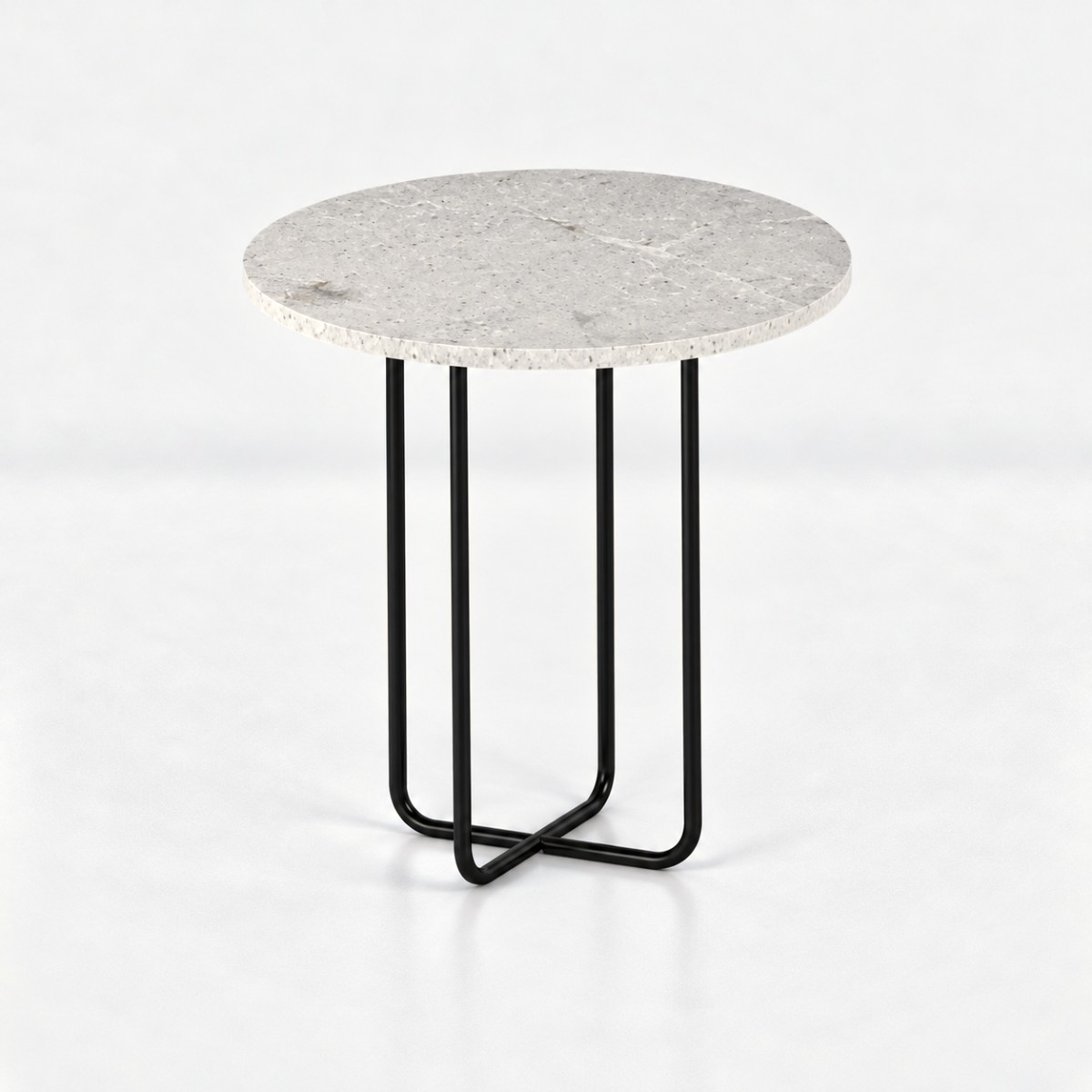 Side Table ST1 Black Steel Base – Bianco Drift