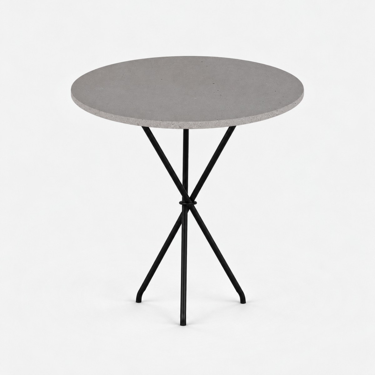 Side Table ST3 Black Steel Base – Raw Concrete
