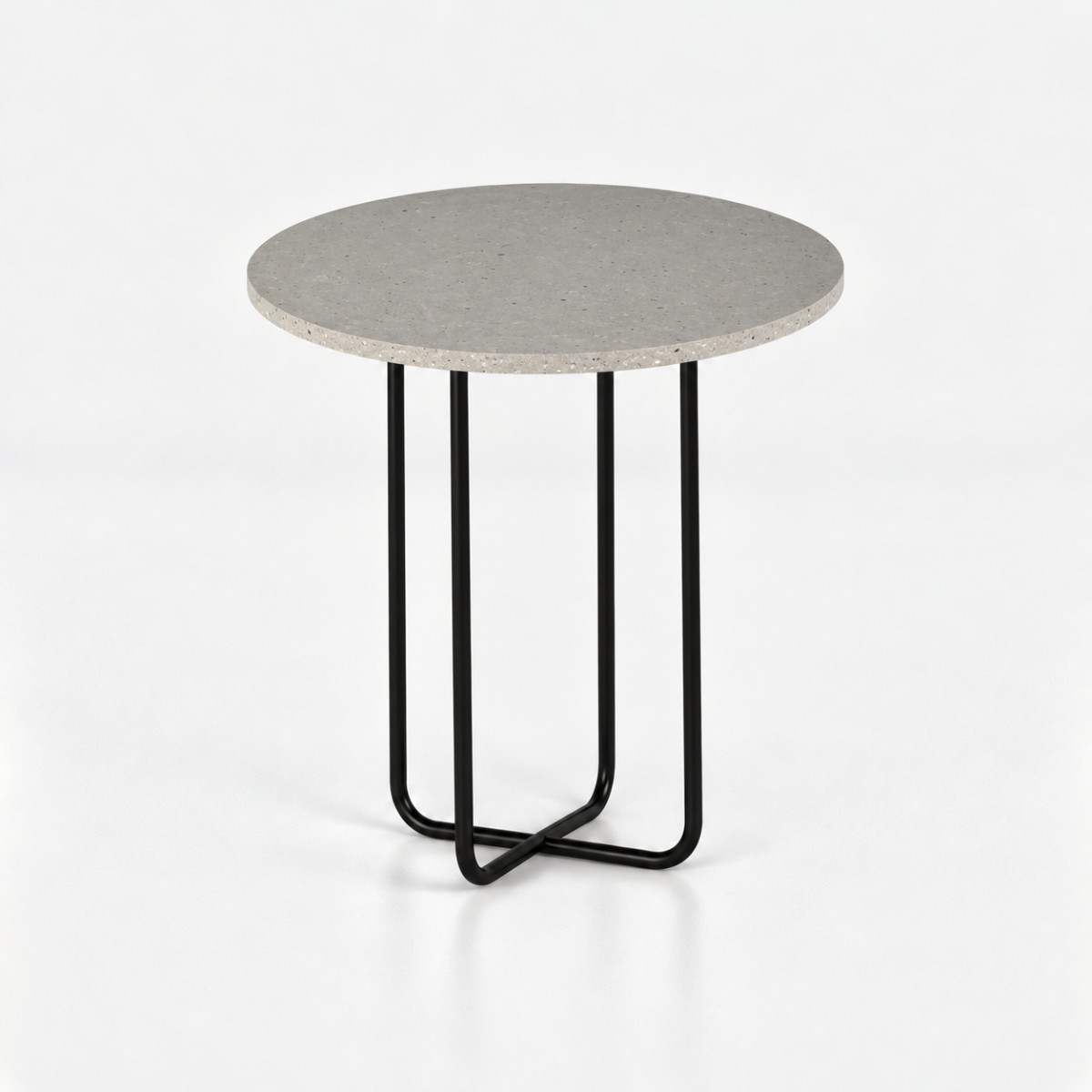 Side Table ST1 Black Steel Base – Raw Concrete