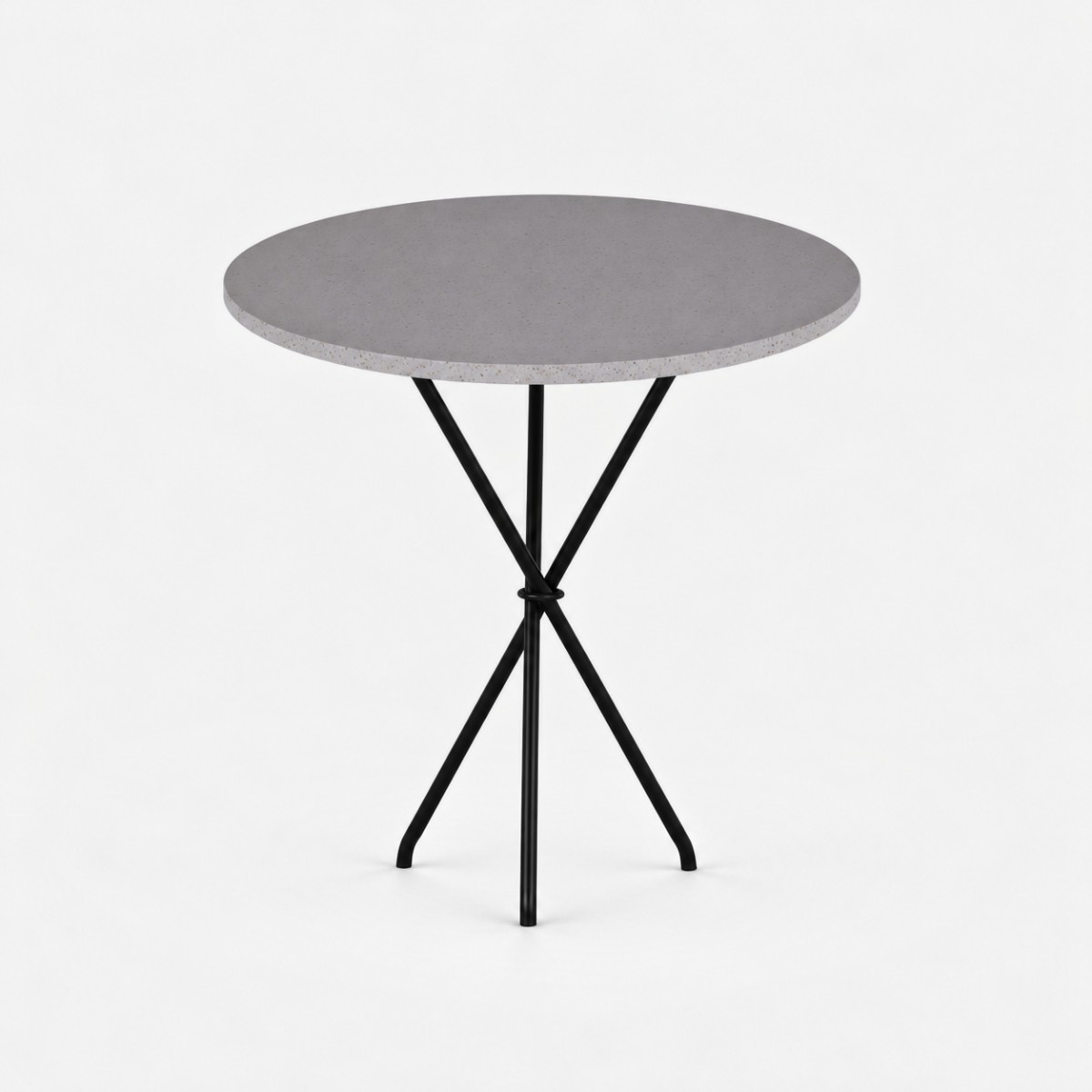 Side Table ST3 Black Steel Base – Zinc