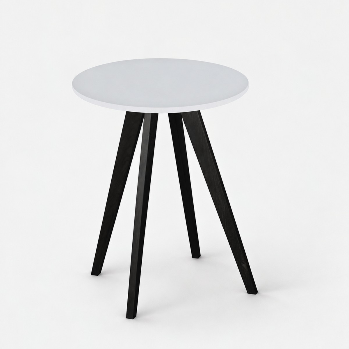 Cafe Table Black Base – Alpine White