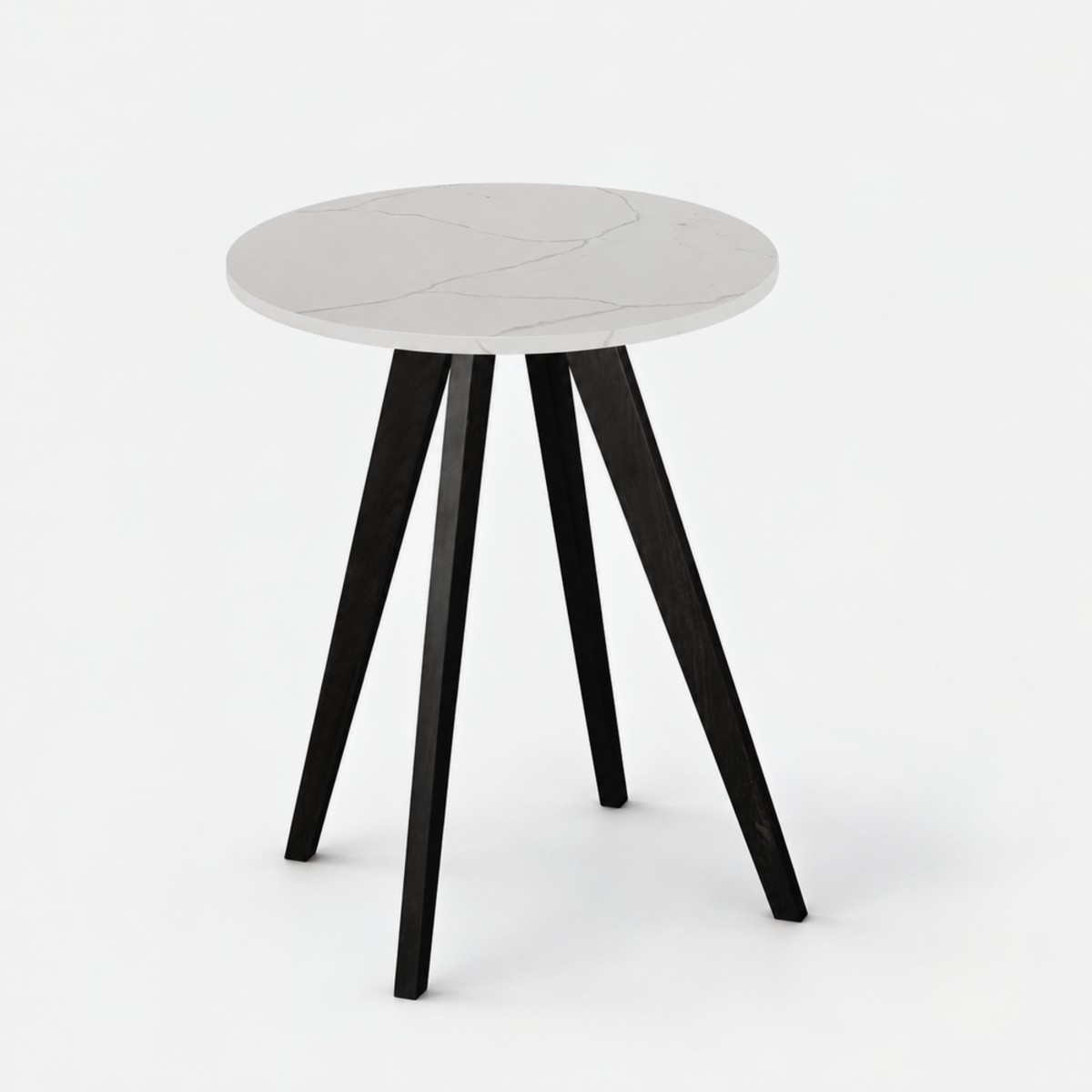 Cafe Table Black Base – Calacatta