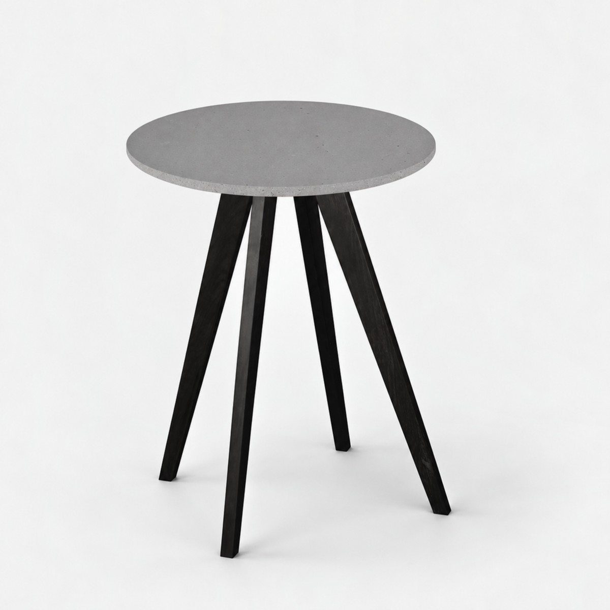 Cafe Table Black Base – Raw Concrete
