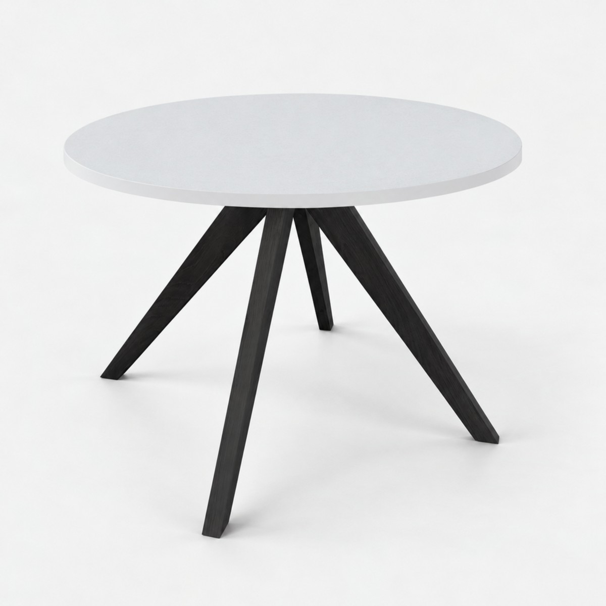 Dining Table Round Black Base – Alpine White