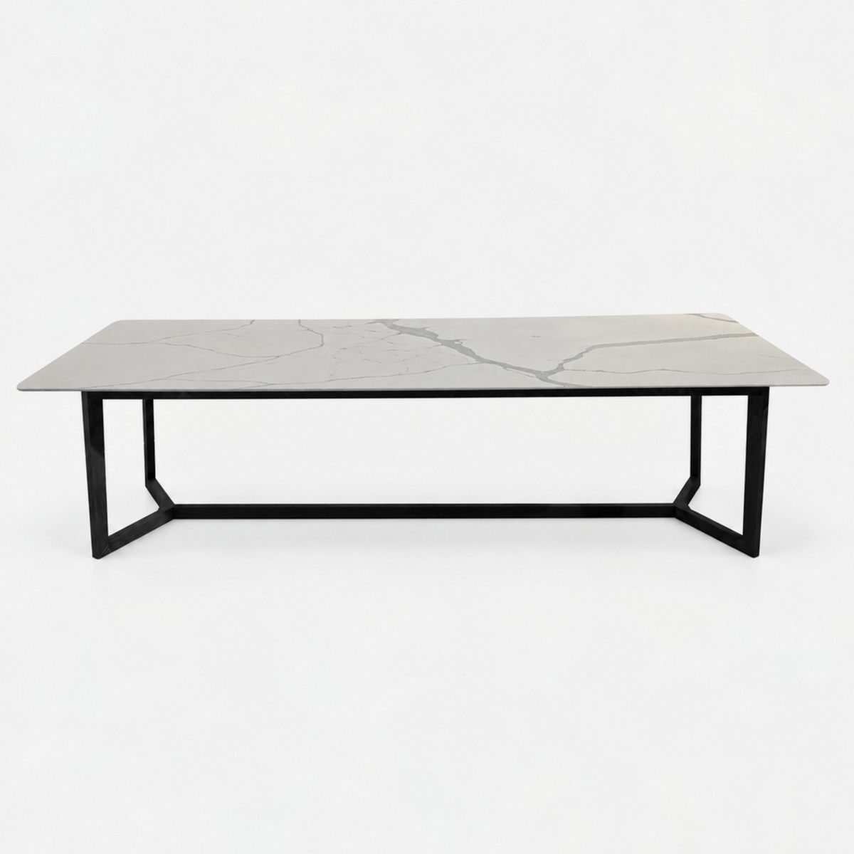 Dining Table Rectangle Black Base – Calacatta