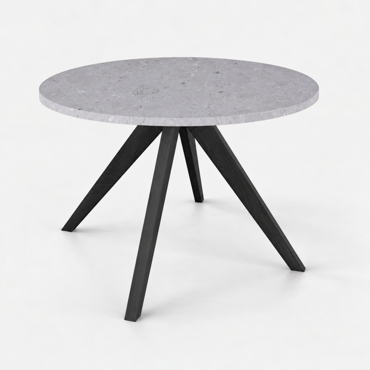 Dining Table Round Black Base – Clamshell