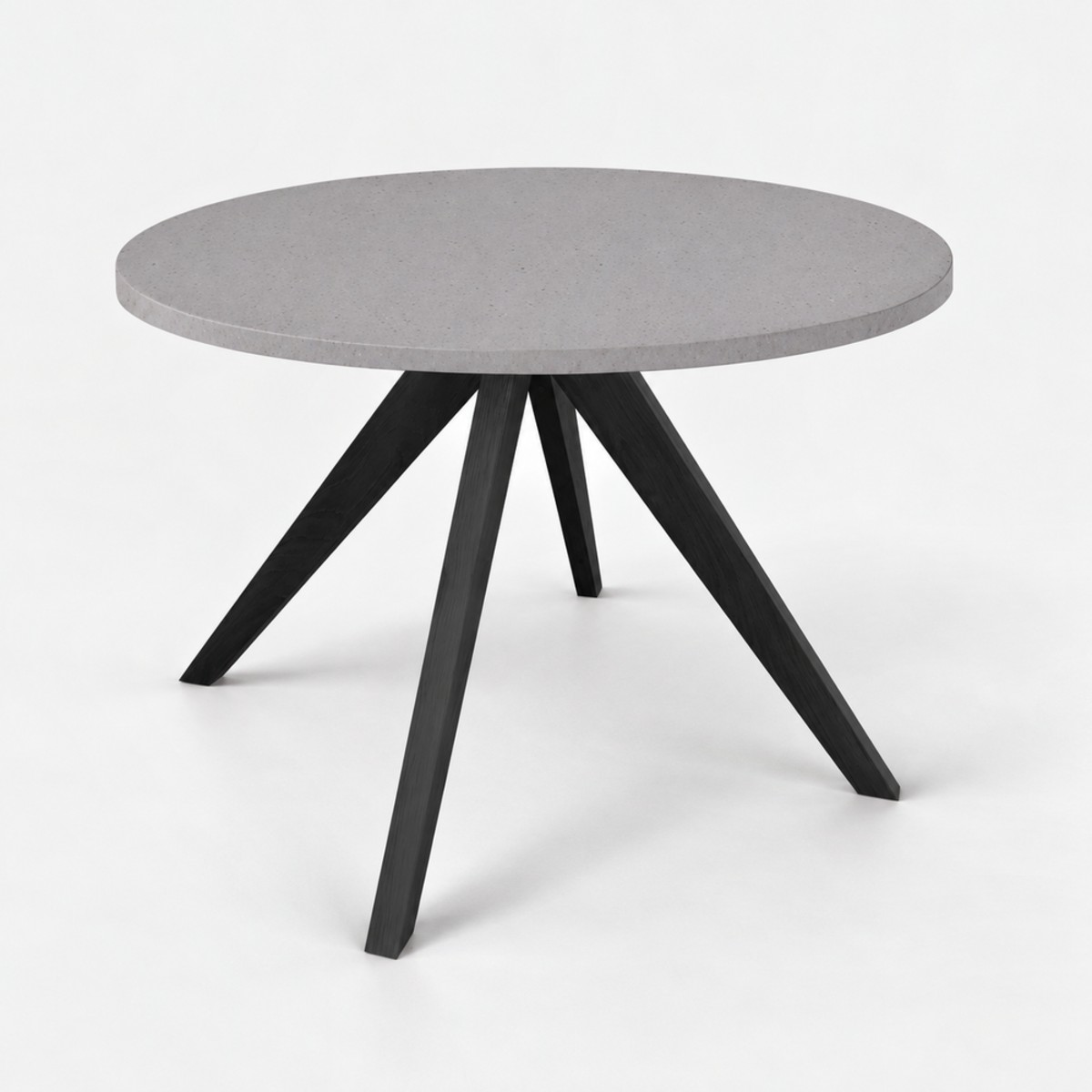 Dining Table Round Black Base – Zinc