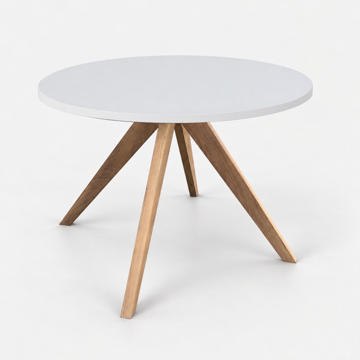 Dining Table Round Natural Base – Alpine White