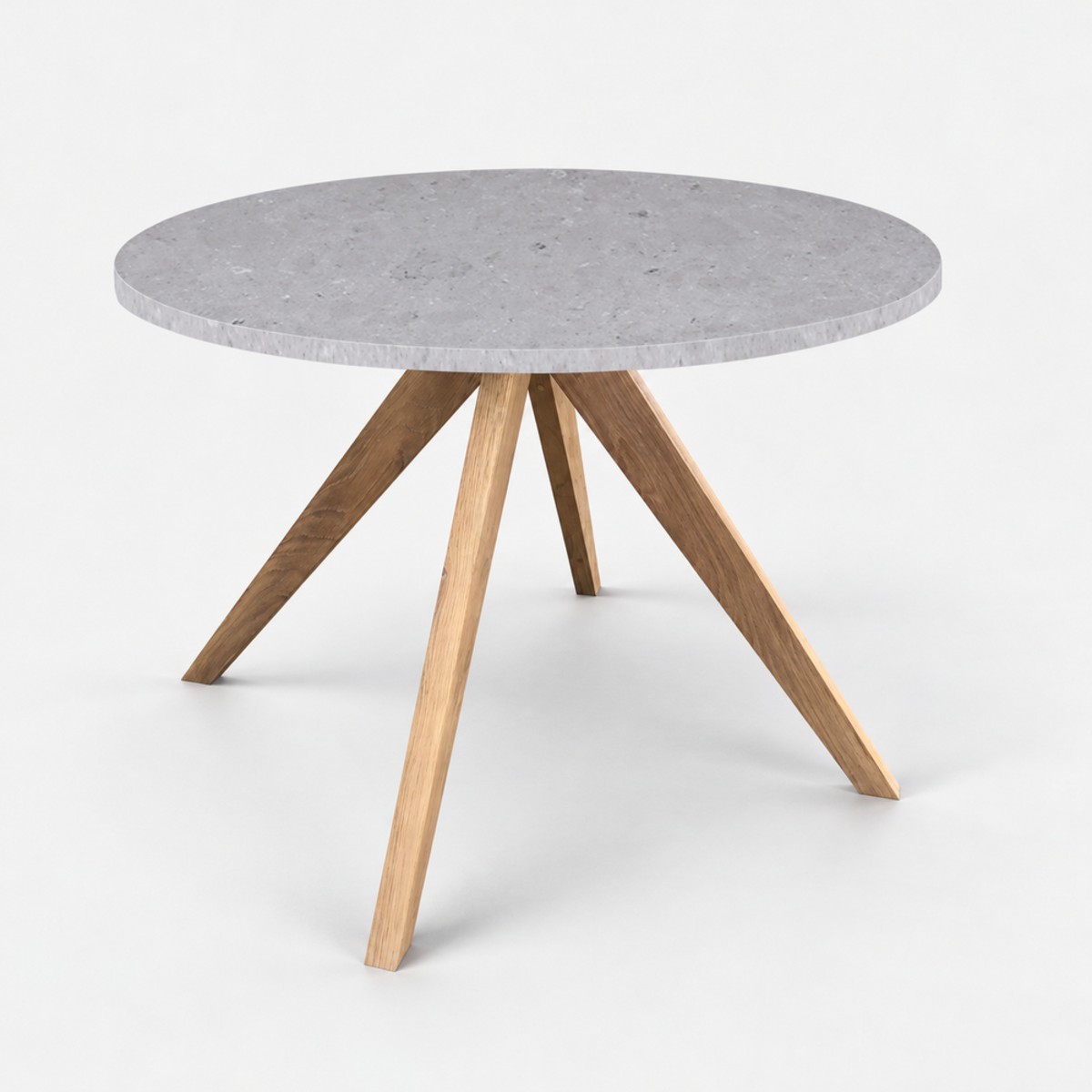 Dining Table Round Natural Base – Clamshell