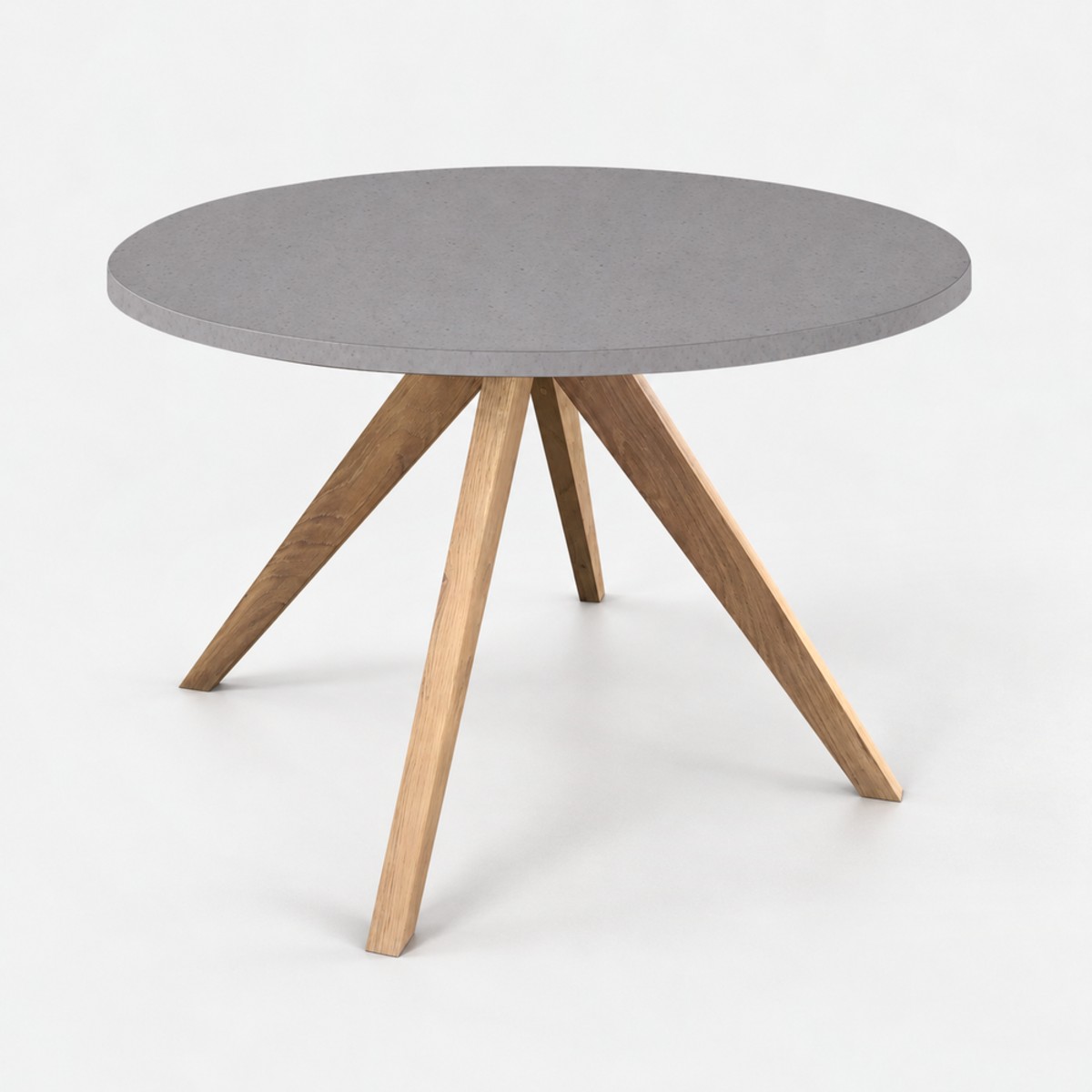 Dining Table Round Natural Base – Zinc