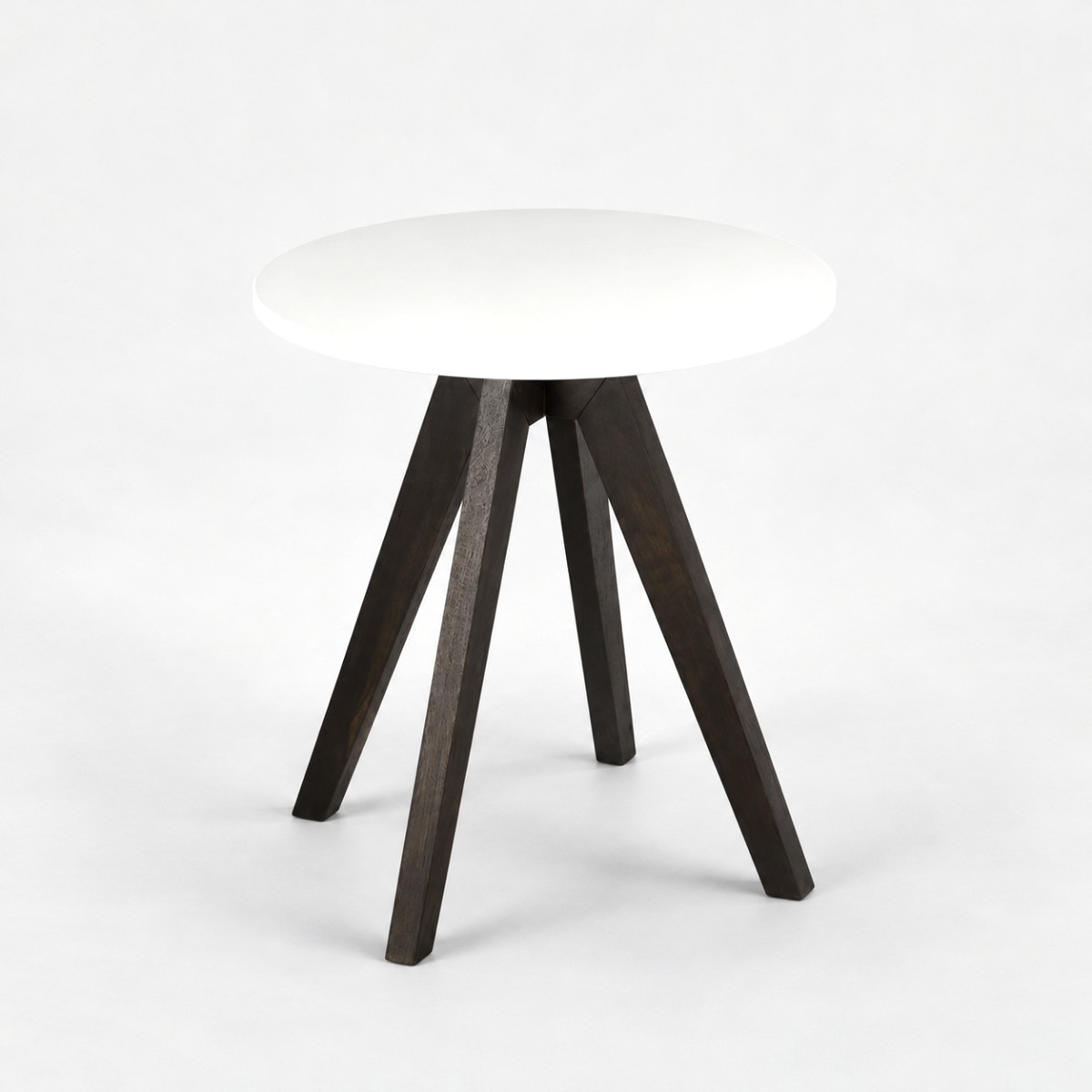 Side Table Black Base – Alpine White