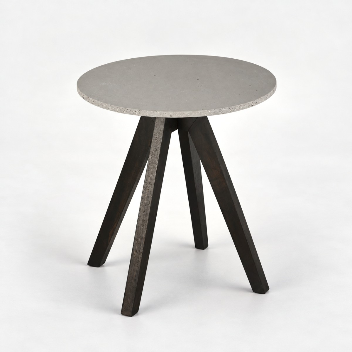 Side Table Black Base – Raw Concrete