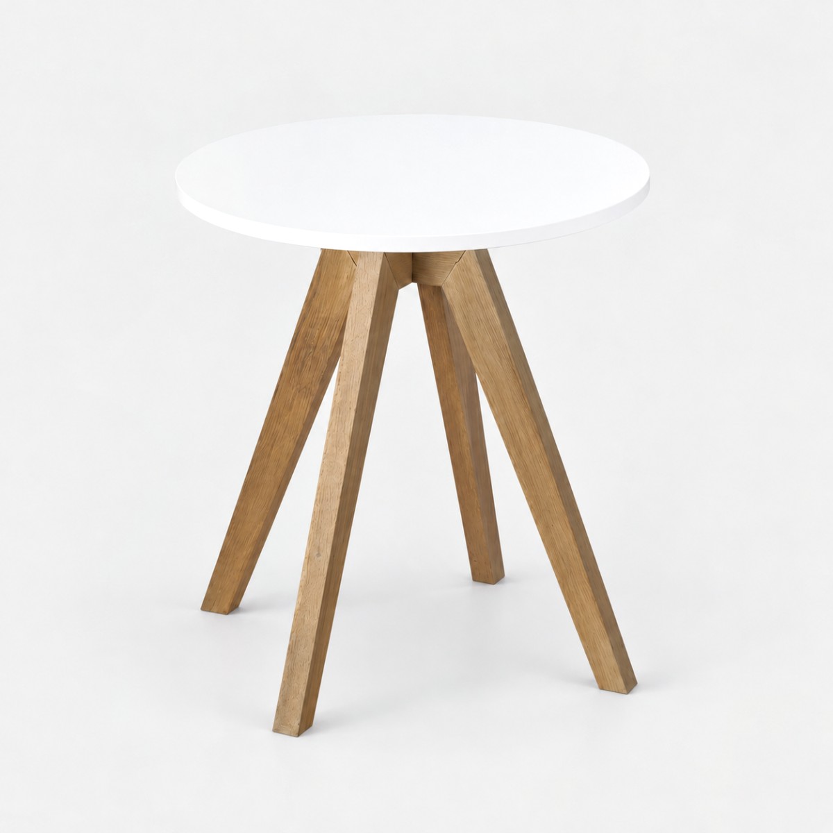 Side Table Natural Base – Alpine White