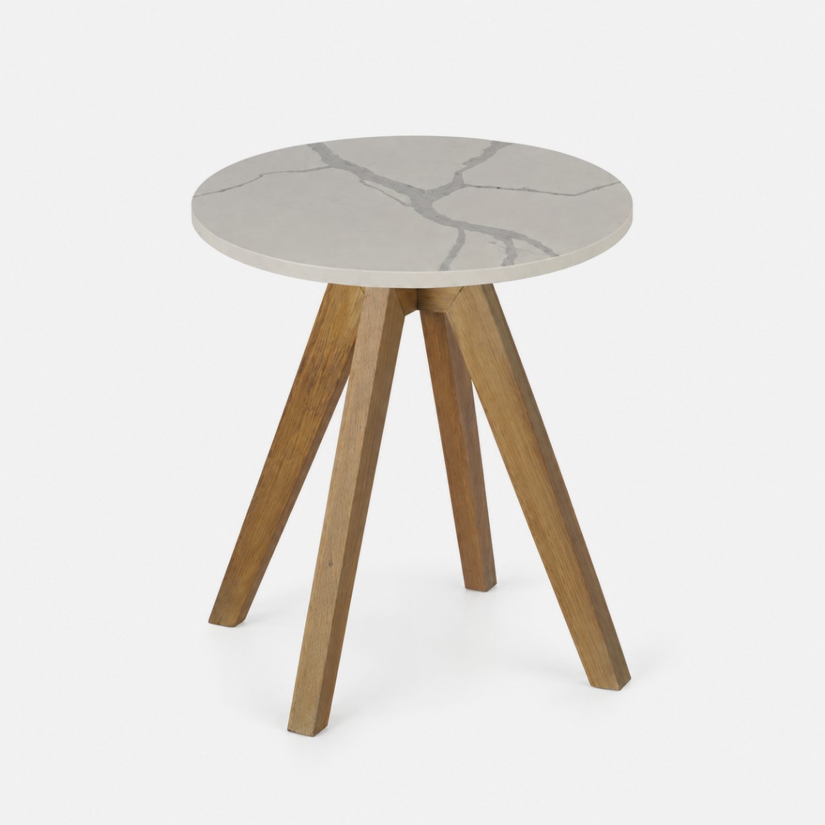 Side Table Natural Base – Calacatta