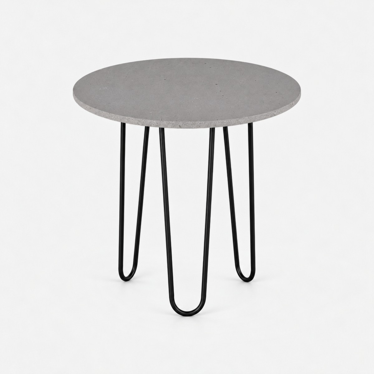 Side Table ST4 Black Steel Base – Raw Concrete